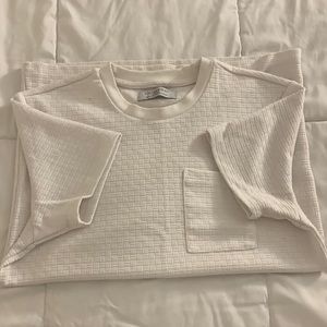 Primark Men’s size S White Textured/Patterned Pocket T-shirt